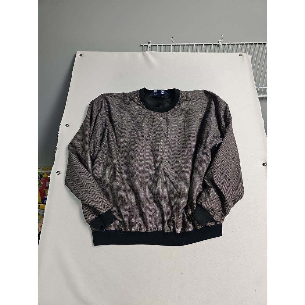 Sunderlandβ of Scotland Golf Windshirt XL Brown Herringbone Pullover Jacket Mens